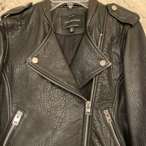 Lucky Brand Classic Black Leather Moto Jacket